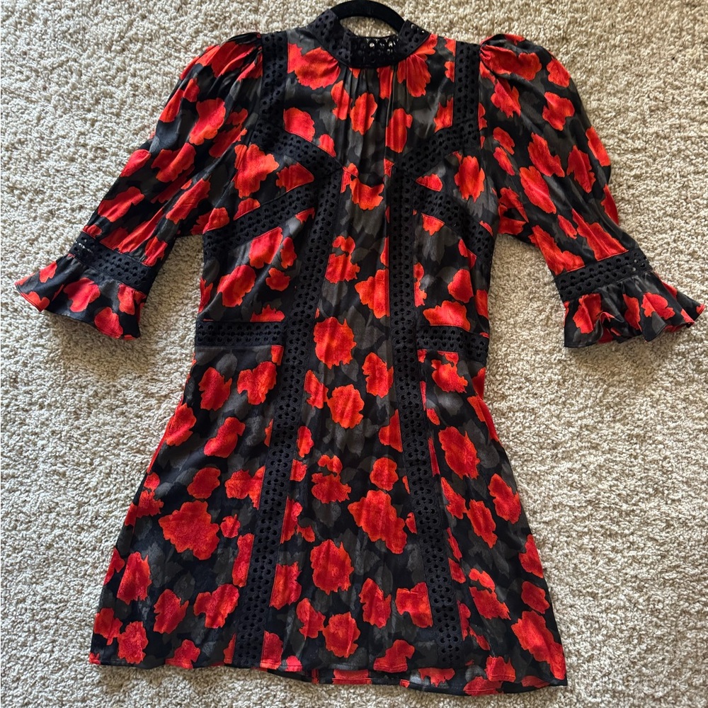 The Kooples Red and Black mini Dress